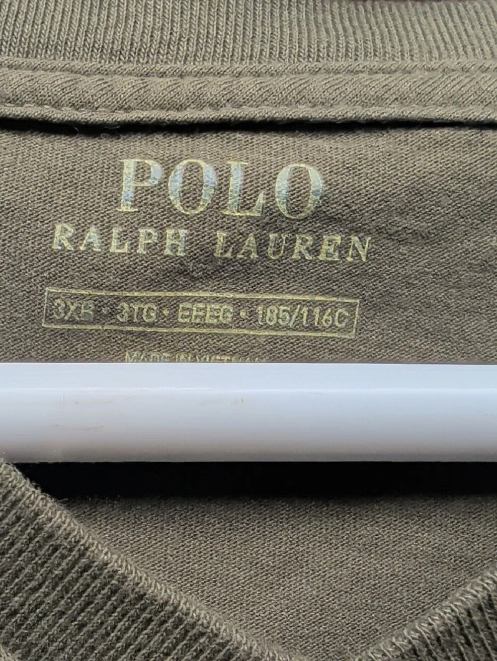 Polo by Ralph Lauren Olive V-Neck Short Sleeve Tee with Embroidered Pony